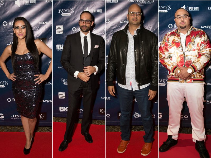 L-R On Red Carpet: DJ Fizza, Mohit Rajhans, Ali Hassan, Deep Jandu